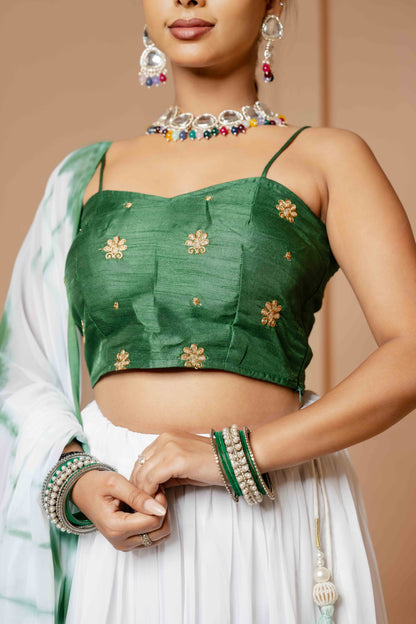 GREEN DIYA TIE DYE LEHENGA