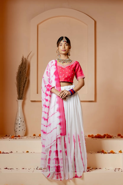 PINK DIYA TIE DYE LEHENGA