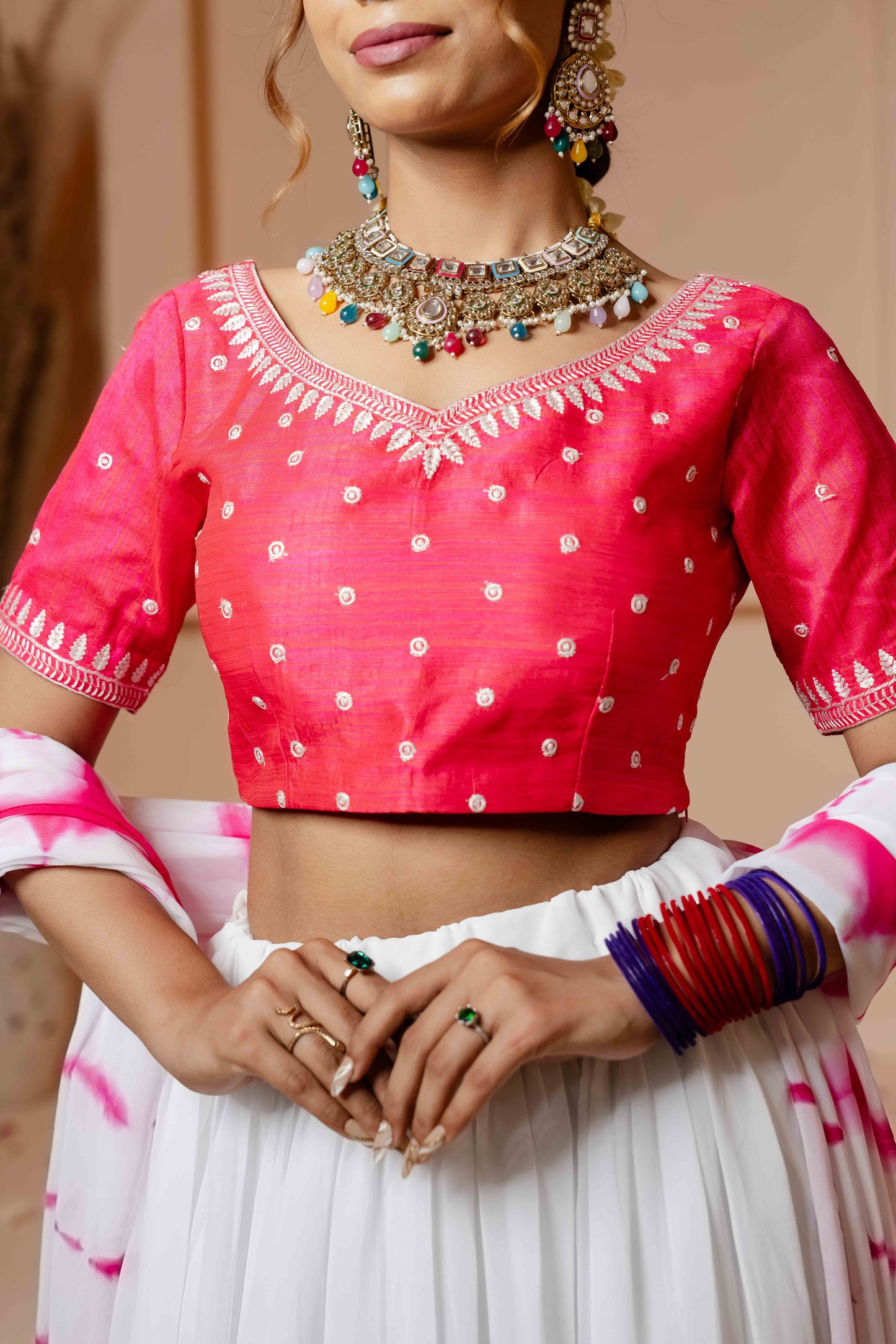 PINK DIYA TIE DYE LEHENGA