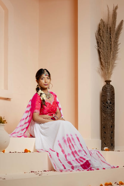 PINK DIYA TIE DYE LEHENGA