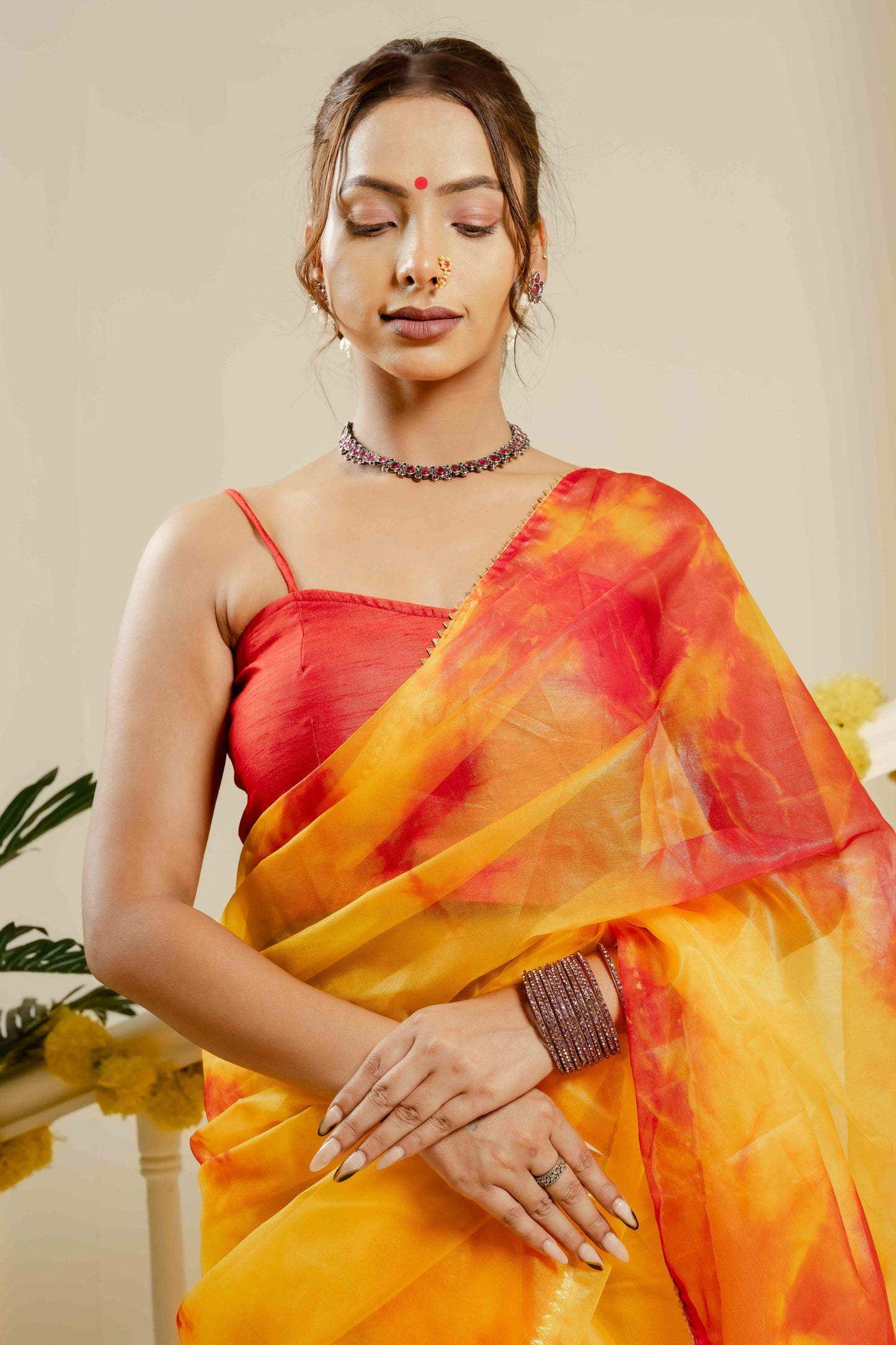 ORANGE AMBIKA SAREE