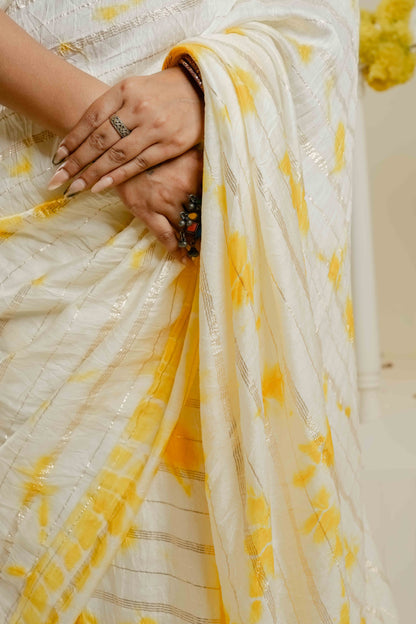 TULSI TIE DYE MUSTARD YELLOW SAREE