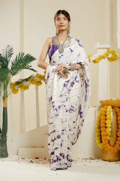 PURPLE TULSI TIE DYE SAREE