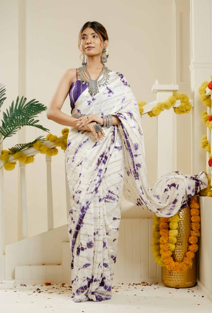 PURPLE TULSI TIE DYE SAREE