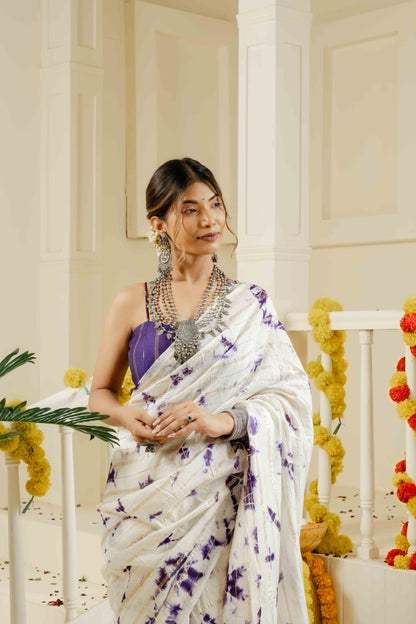 PURPLE TULSI TIE DYE SAREE