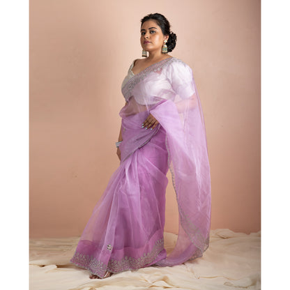 Lavanta Saree | Lavender Organza Saree