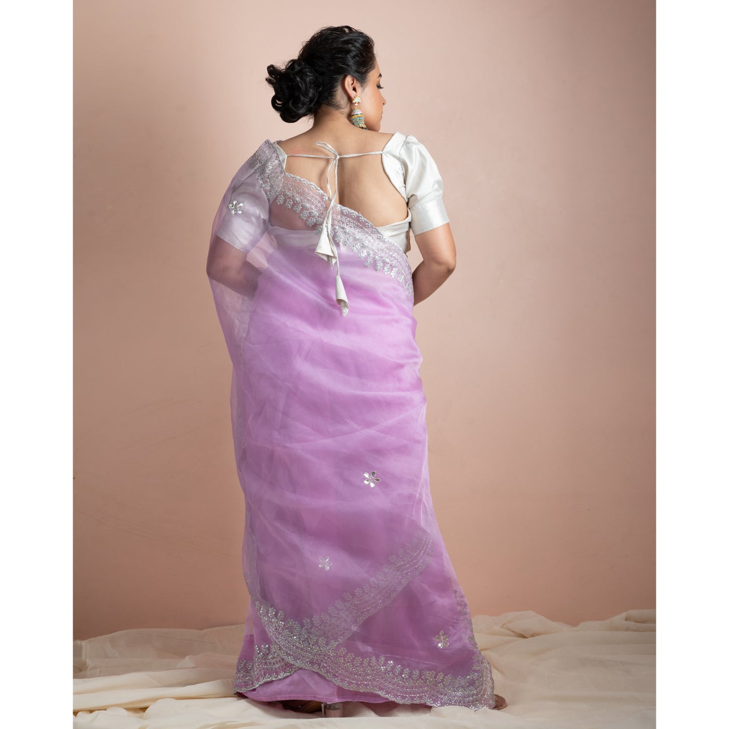 Lavanta Saree | Lavender Organza Saree