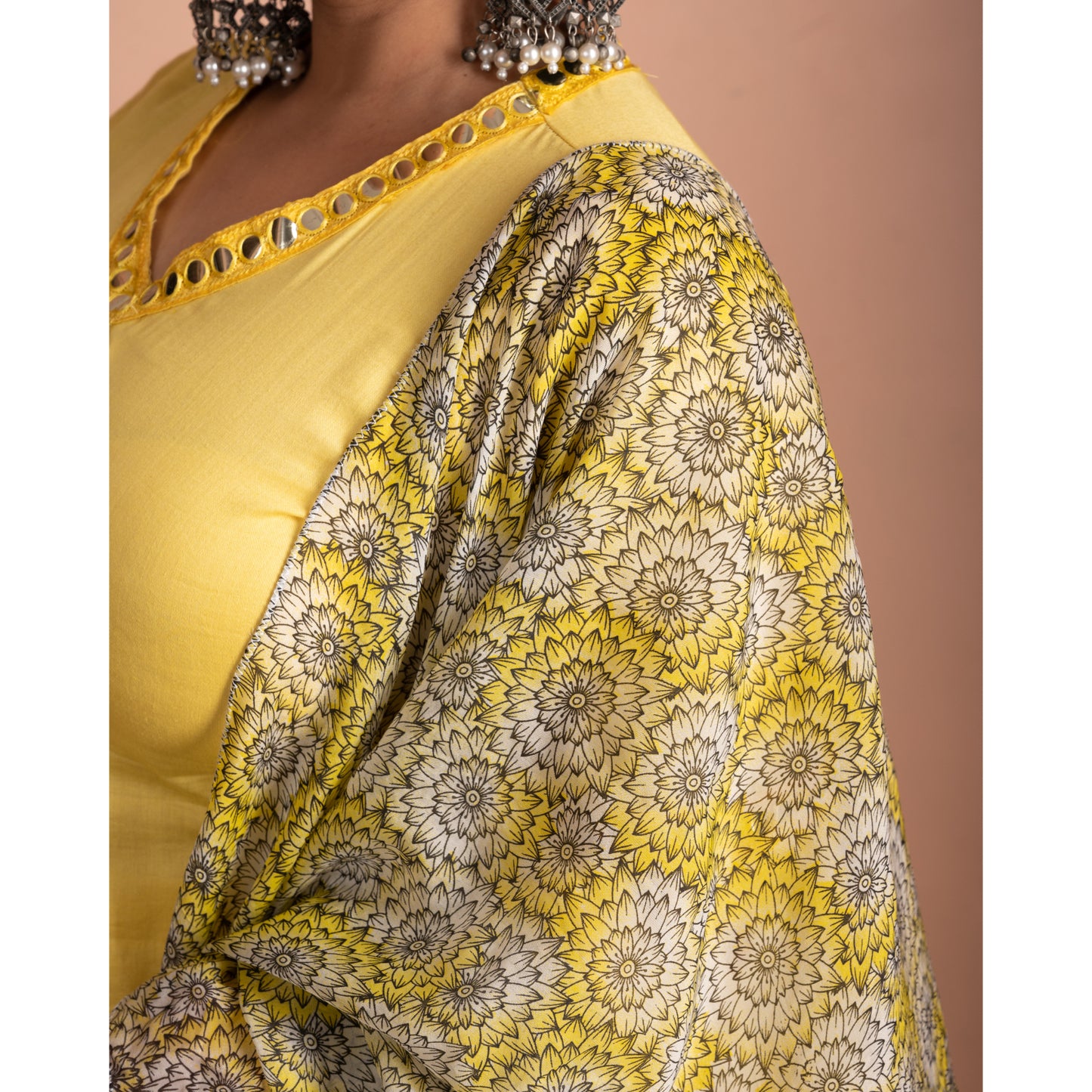 Dumduz Sari | Yellow Kurta Set for Women