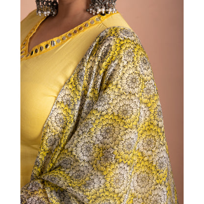 Dumduz Sari | Yellow Kurta Set for Women