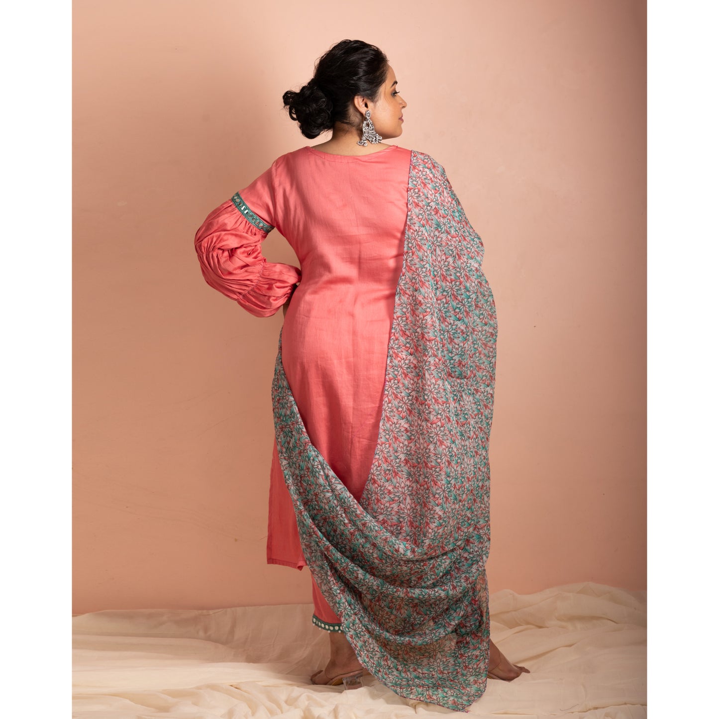 PEMBE GUZELLIK | PINK KURTI WITH MIRROR WORK